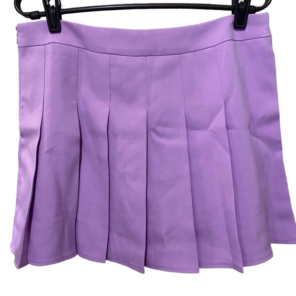 Lilac Purple Tennis Skort Skirt With Box Pleated Side Zip Tennis Preppy Trendy - Picture 9 of 13